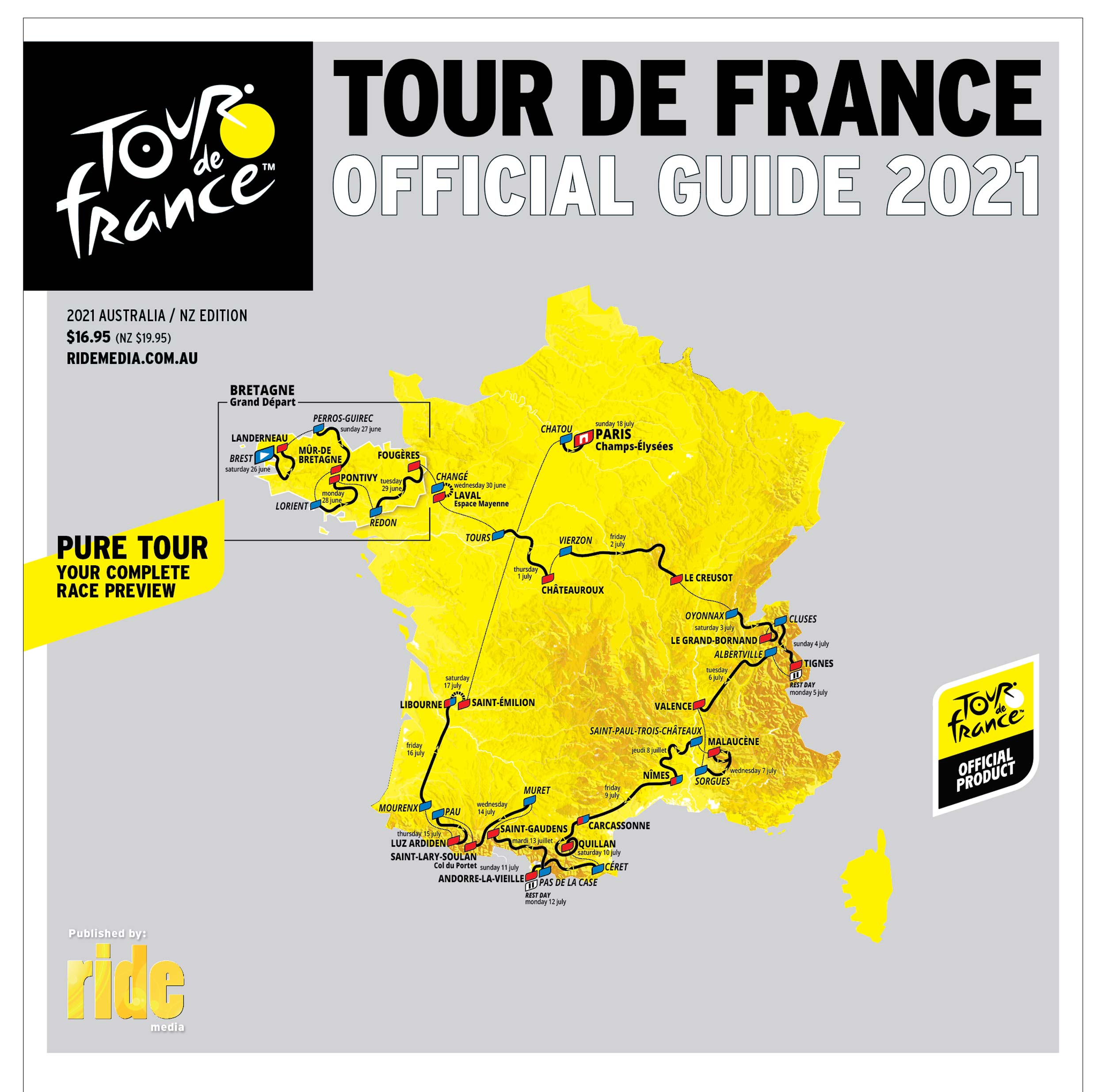2021 Official Tour De France Guide Ride Media